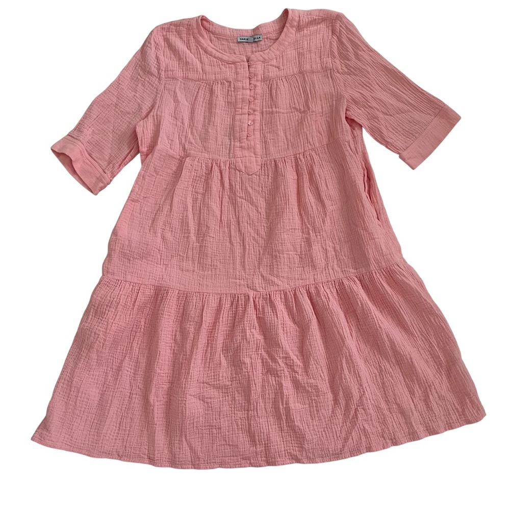 Yakira Bella Mali Dress in Blush Pink, Size XL, 100% Cotton Modest Flowy